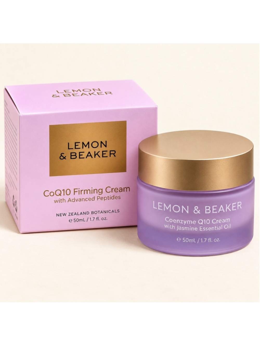 Lemon & Beaker Firming Cream CoQ10 Advanced Peptides 50ml 1.7oz NEW